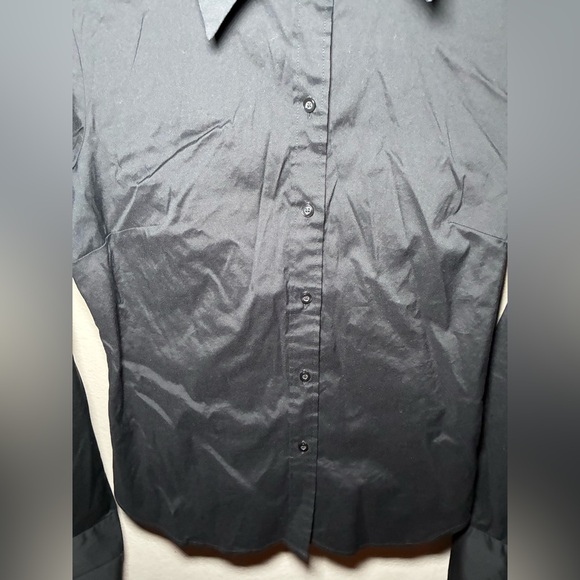 H&M Women’s size 6 Black Button Up Fitted Long Sleeve Shirt - Picture 11 of 14